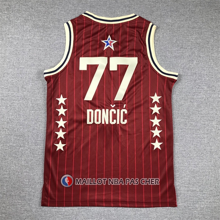 Maillot Enfant All Star 2024 Dallas Mavericks Luka Doncic NO 77 Rouge
